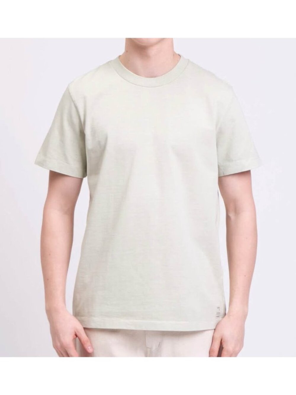 Onia Plain Shirt Size Large Mint Green Short Sleeves Garment Dye Crew Neck